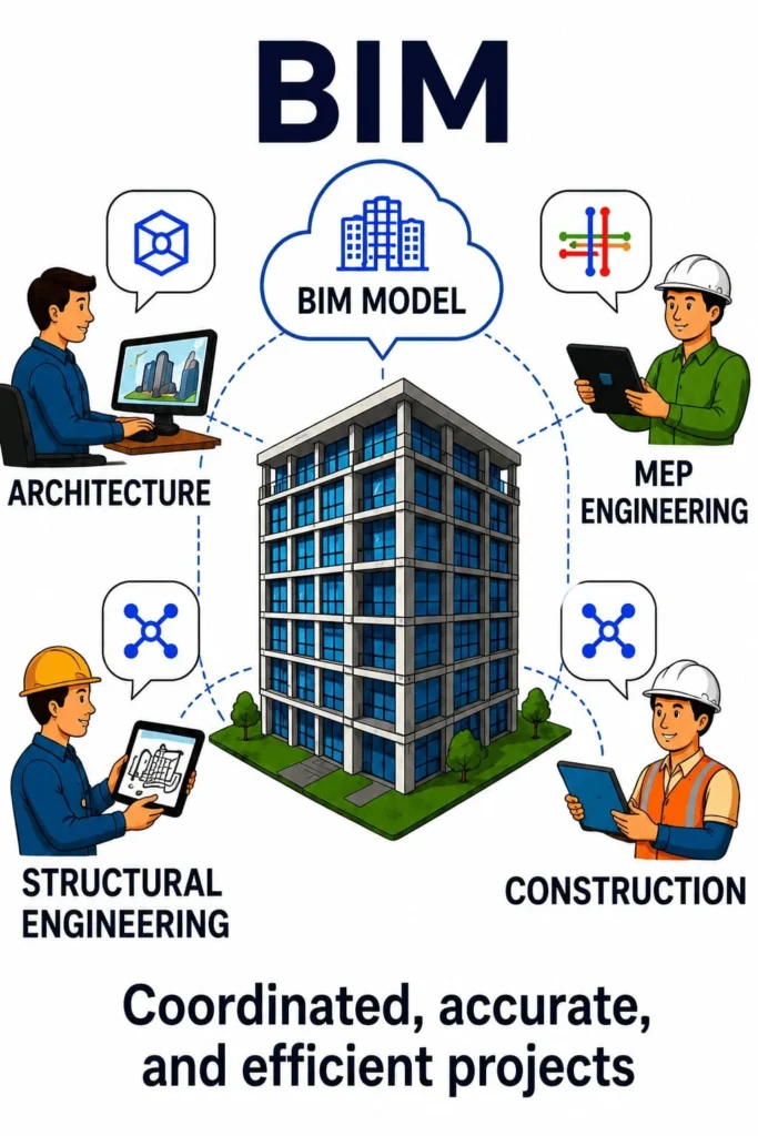 BIM coordination services for commercial and residential construction projects using Autodesk BIM solutions.