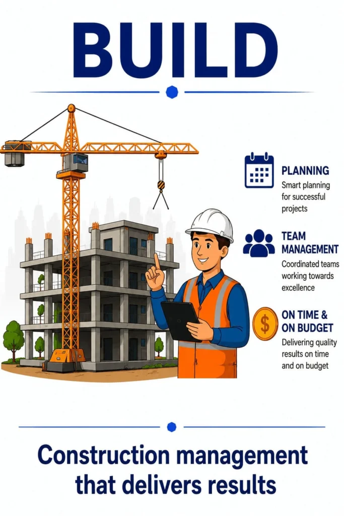 Construction project management services for efficient planning, coordination and project delivery.