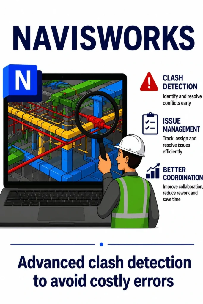 Navisworks clash detection and BIM coordination services to reduce construction conflicts and rework.
