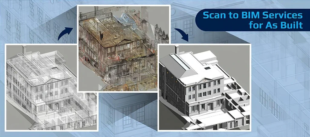Services Scan to BIM and As-Built modeling using laser scanning and point cloud technology for existing buildings and renovation projects.